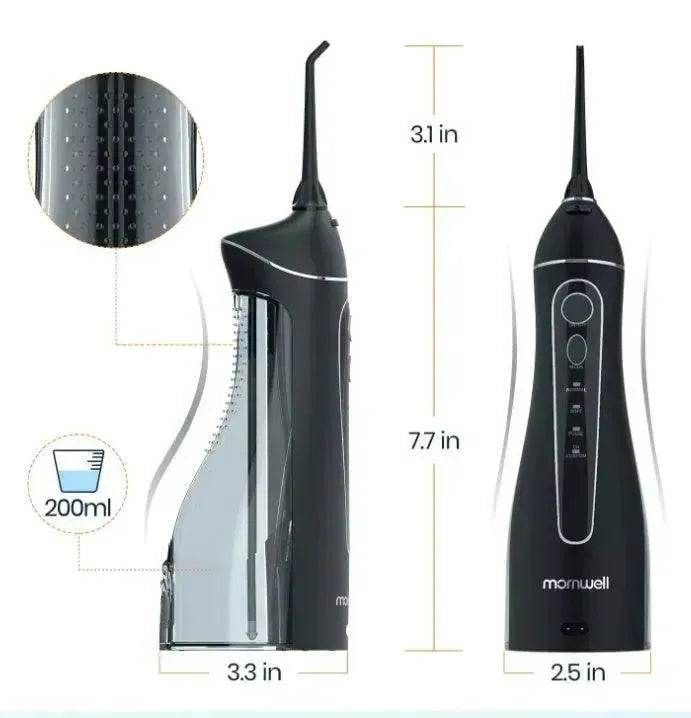 Smart Electric Portable Cordless Dental Water Flosser for Teeth Cleaning - Rechargeable and IPX7 Waterproof Travel Dental Oral Irrigator