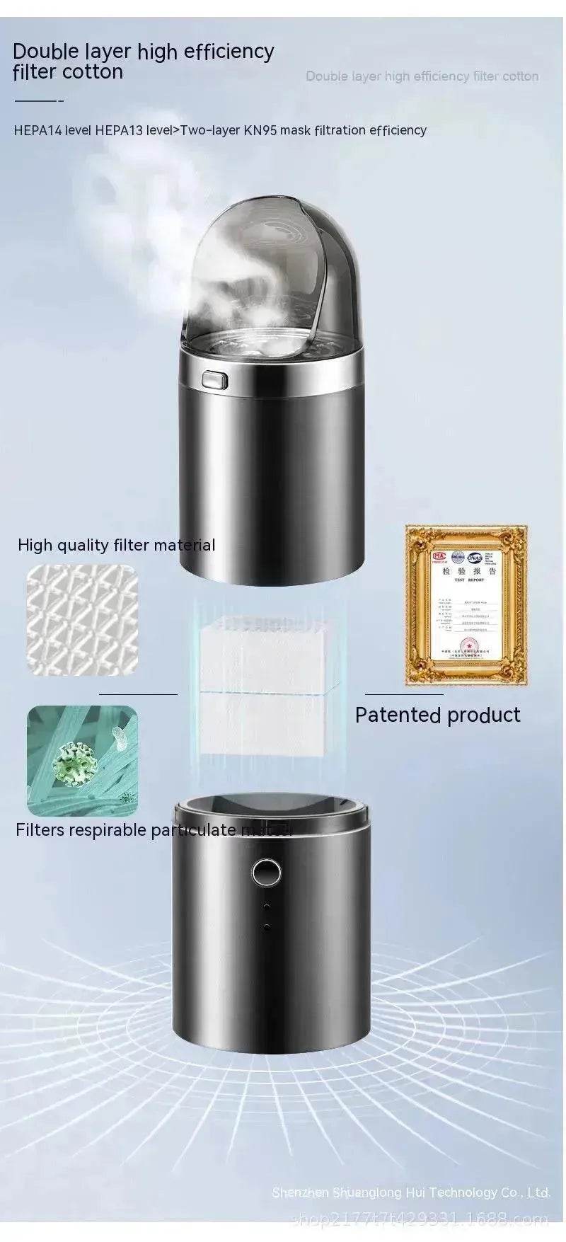 Smart Smoke Handheld Vintage  Cigar Ashtray Air Purifier Small Car Wireless Dual Use In Car And Home