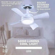 Smart Socket Light Fan With Remote Adjustable Screw Mouth Intelligent Remote Control Integrated LED Fan Light
