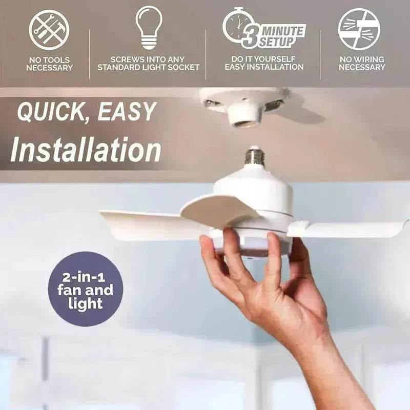 Smart Socket Light Fan With Remote Adjustable Screw Mouth Intelligent Remote Control Integrated LED Fan Light