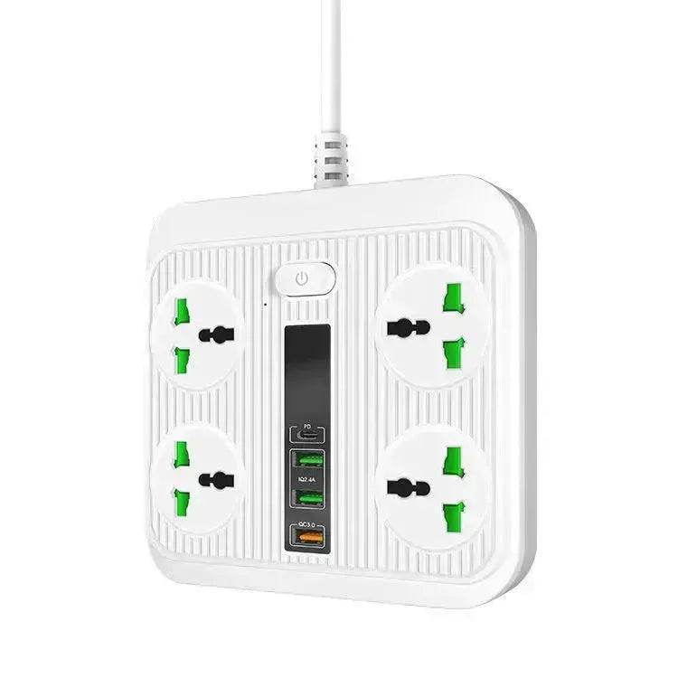 Smart Socket Power TypeC PD 40W QC3.0 Power Strip16AC Universal Outlets 2M Extension Socket Plug