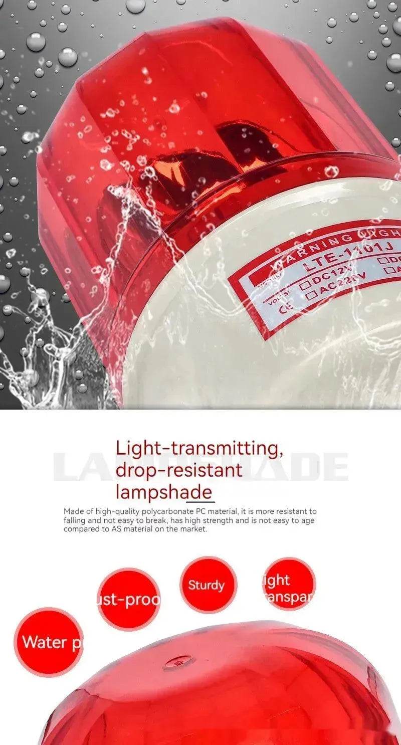 Smart Warning Light LTE-1101J Sound And Light Alarm Rotation for Factories, Workshops, Machine tools, Security rooms, and Traffics.