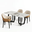Smoky Black Ash Wood Dining Set with 4 or 6 Chairs