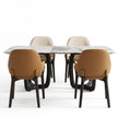 Smoky Black Ash Wood Dining Set with 4 or 6 Chairs