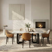Smoky Black Ash Wood Dining Set with 4 or 6 Chairs
