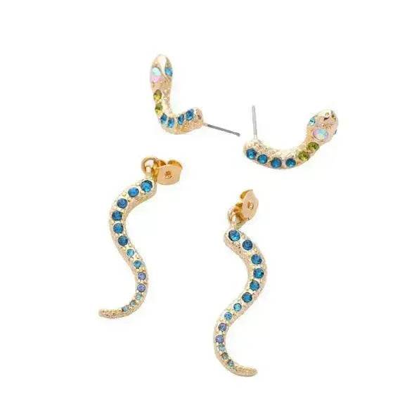 Snake-shaped Detachable Stud Earrings for Women