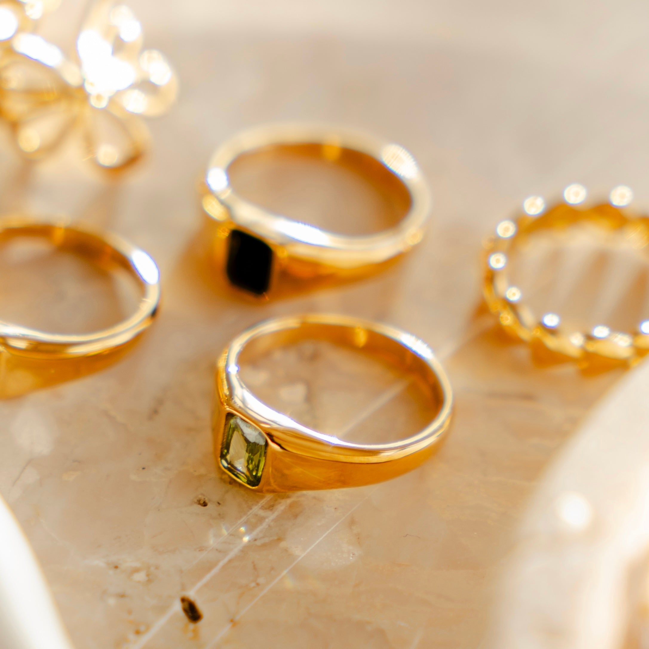 Sofia Ring- Olive Stone