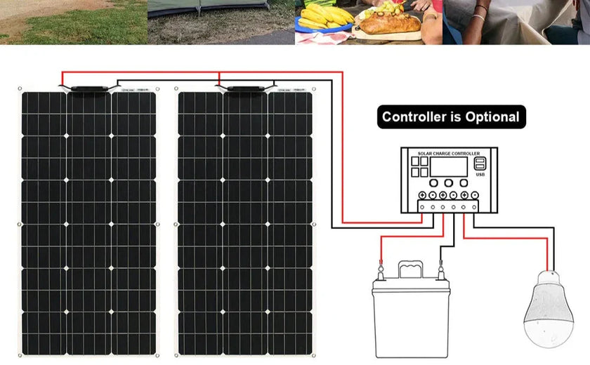 100-300w flexible solar panels 12/24v + inverter KIT