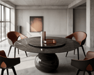 Solaris Round Marble Dining Table with lazy Susan