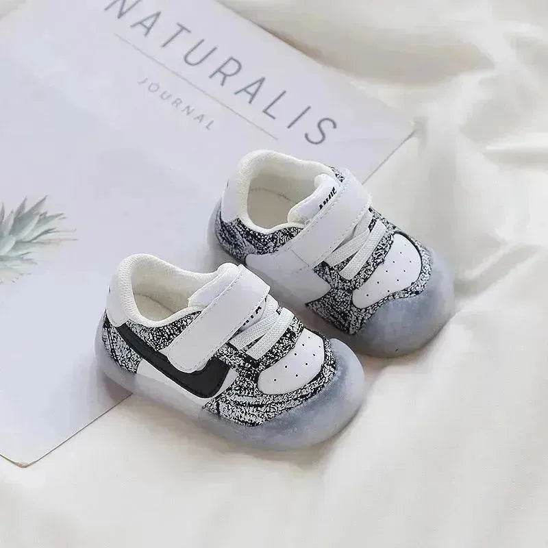 Solid Color Boys And Girls Toddler Soft Bottom Kids White Shoes