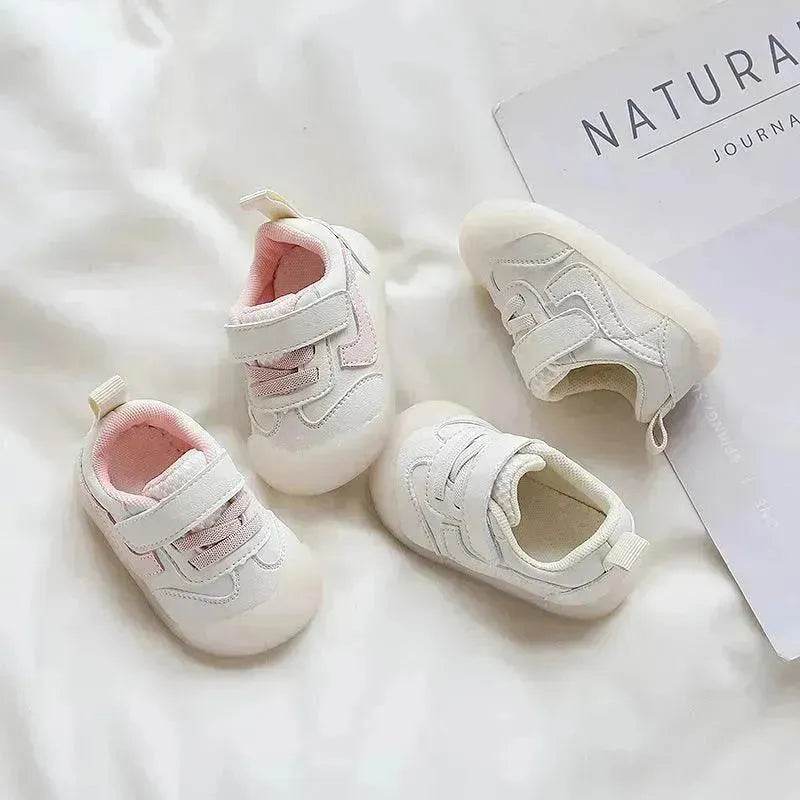 Solid Color Boys And Girls Toddler Soft Bottom Kids White Shoes