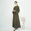 Solid Color Cardigan Abaya Dress Robe for Elegant Arab Dubai Turkey Middle Eastern Women.