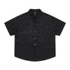 Solid Color Jacquard Floral Short Sleeve Shirt