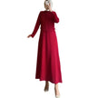 Solid Color Long Sleeve Skirt Suit for Elegant Arab Dubai Turkey Middle Eastern Women Abaya Dress
