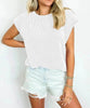 Solid Color Stripe Bat-sleeve Summer Casual Loose Vest blouse Tops for Women.