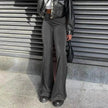 Solid Color Velvet Elastic High Waist Slimming Casual Bootcut Trousers Women