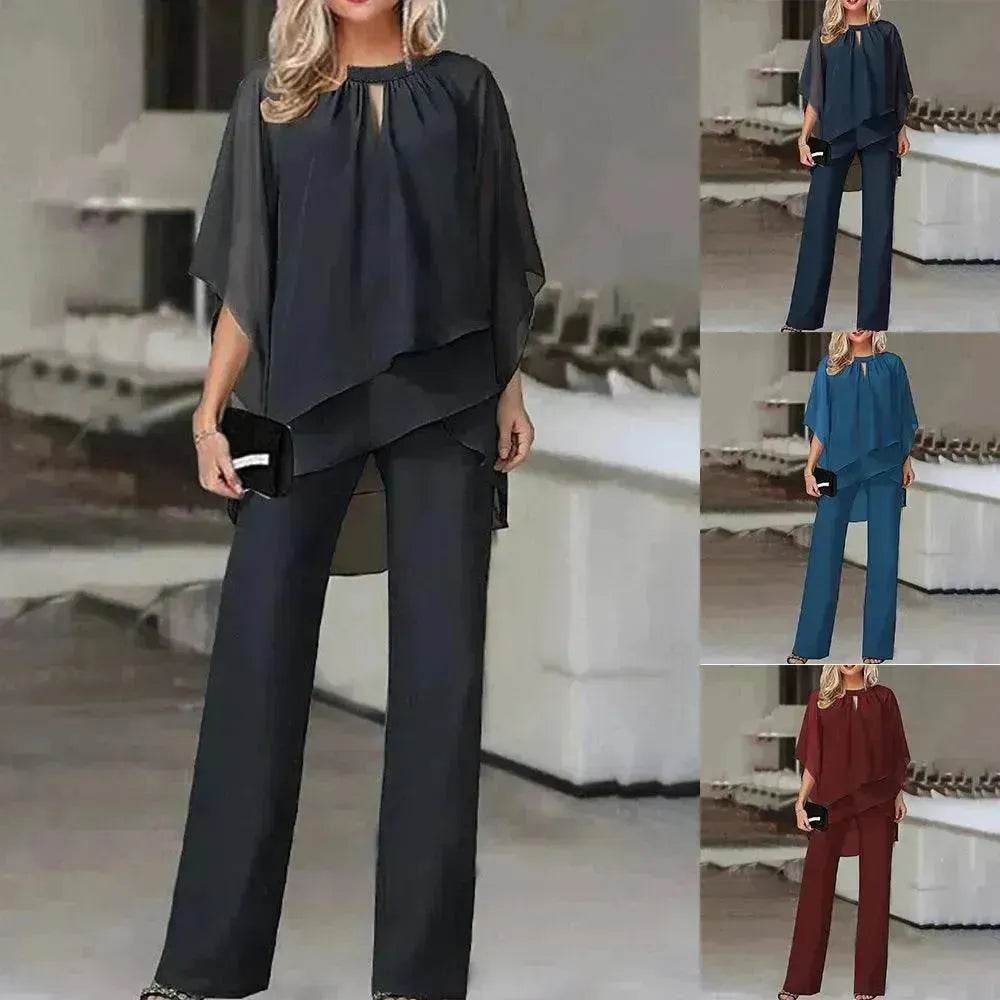 Solid Loose Casual Irregular Set