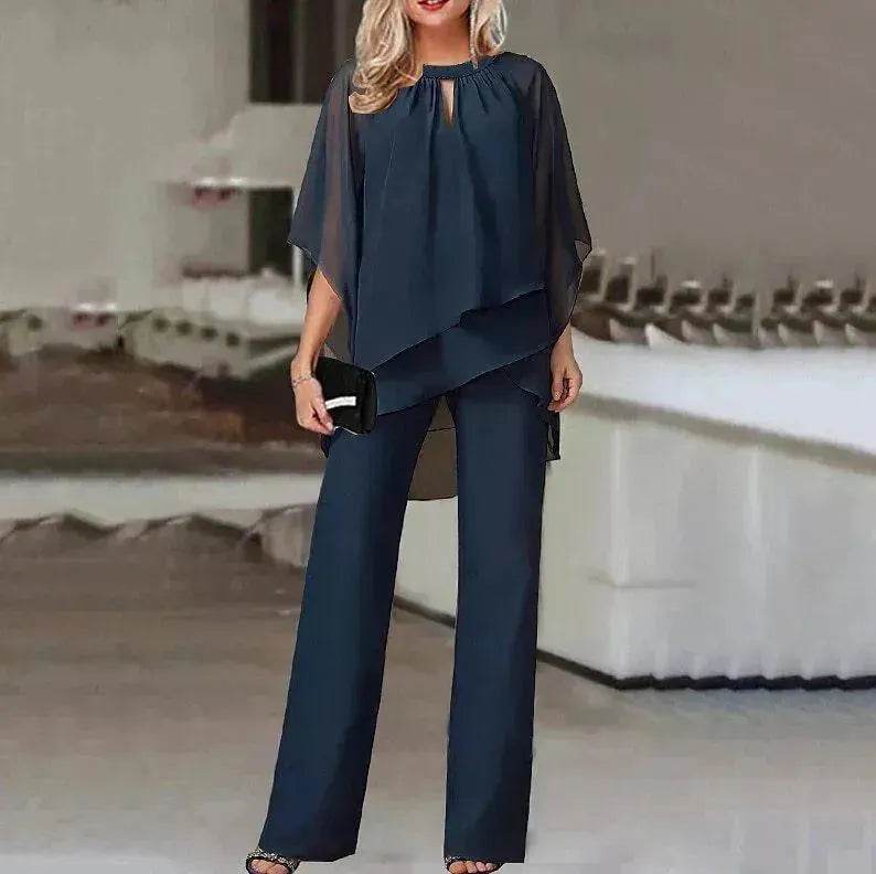 Solid Loose Casual Irregular Set