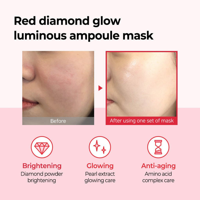 SOME BY MI Red Diamond Brightening Glow Luminous Ampoule Mask 1 PC