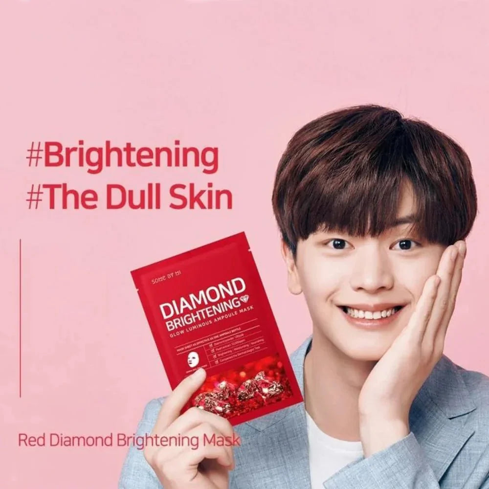 SOME BY MI Red Diamond Brightening Glow Luminous Ampoule Mask 1 PC