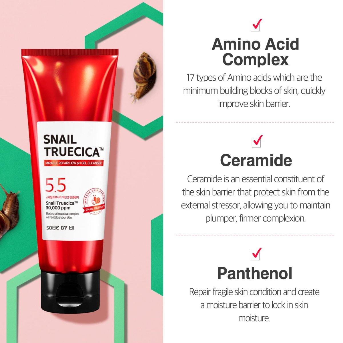 SOME BY MI Snail Truecica Miracle Low Ph Gel Cleanser 100ml