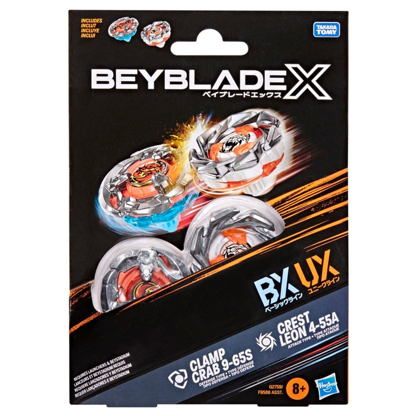 (Hasbro) Beyblade X - Dual Pack Clamp Crab 9-65S & Crest Leon 4-55A