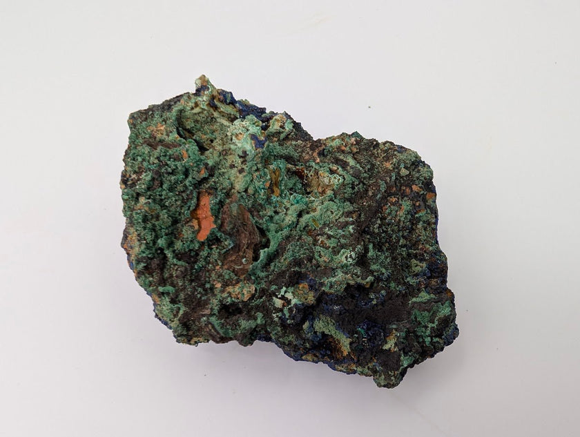 Sparkling Azurite Crystal Cluster with Malachite - 4 x 3.5 x 1.75 Inches, 177 Grams