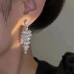 Sparkling Zircon Christmas Tree Drop Earrings For Women Trendy Xmas Tree Plant Dangle Earrings New Year Festival Party Jewelry
