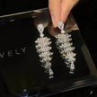 Sparkling Zircon Christmas Tree Drop Earrings For Women Trendy Xmas Tree Plant Dangle Earrings New Year Festival Party Jewelry