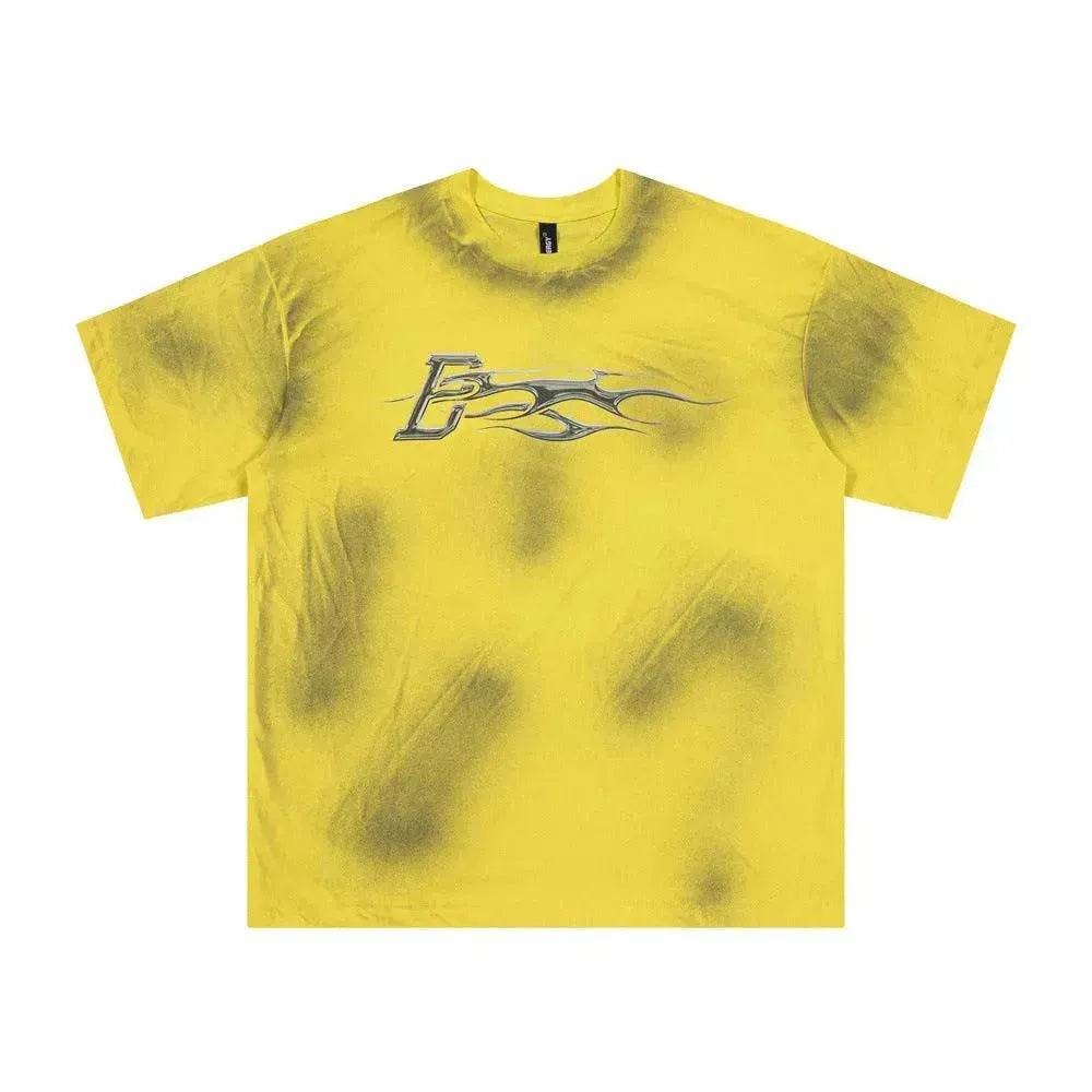 Spray Painting Dirty Letter Short Sleeve