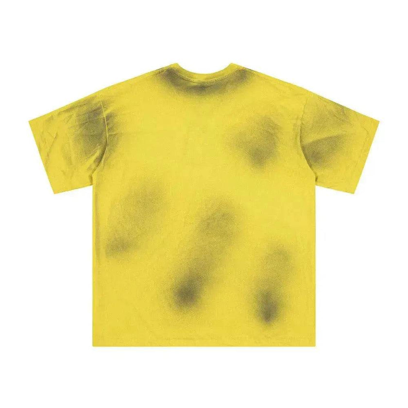 Spray Painting Dirty Letter Short Sleeve