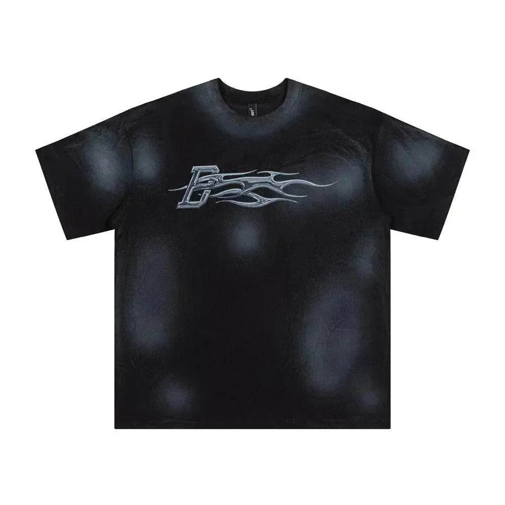 Spray Painting Dirty Letter Short Sleeve