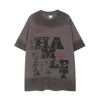 Spray Painting Do Dirty Old Letter Print Short-sleeve