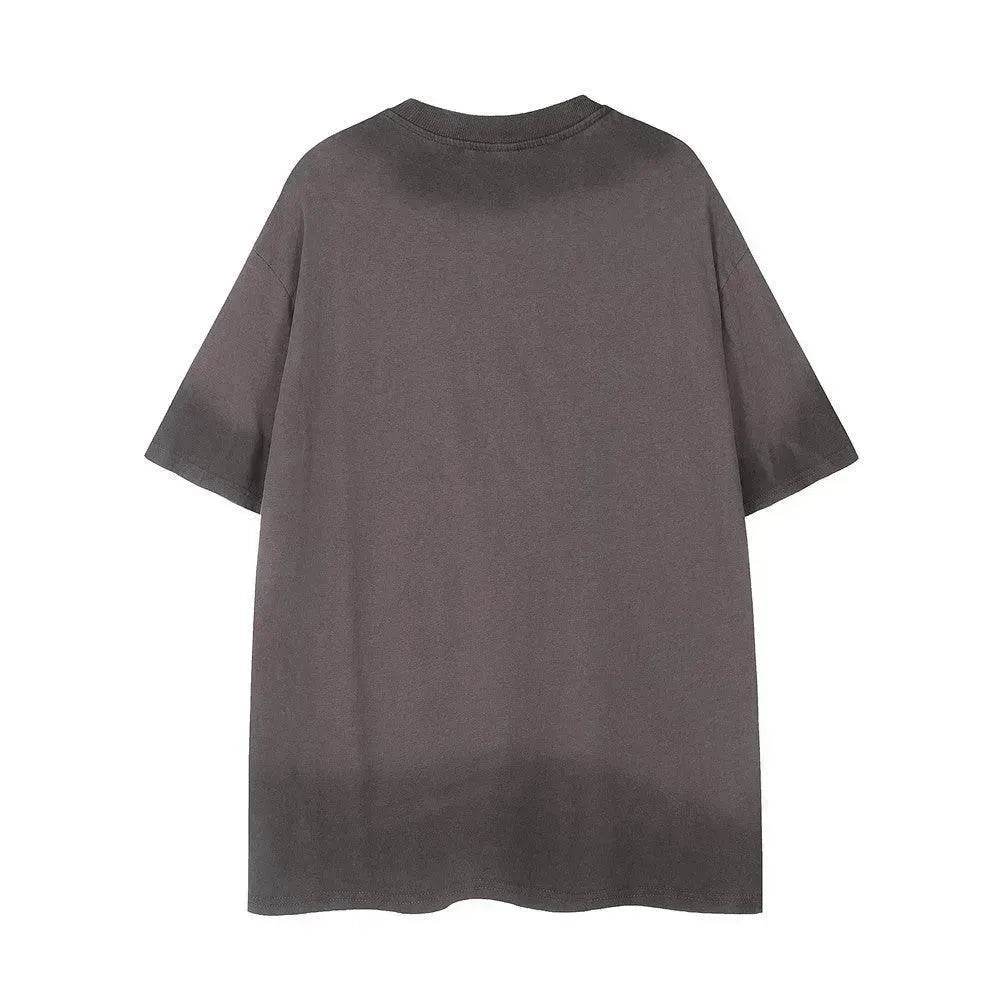 Spray Painting Do Dirty Old Letter Print Short-sleeve