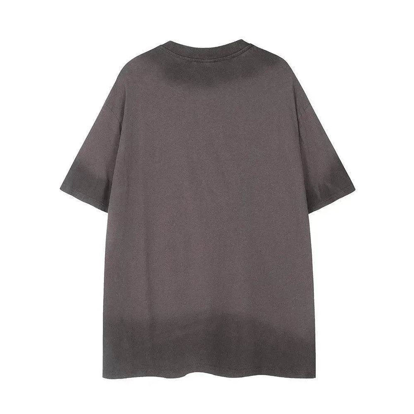 Spray Painting Do Dirty Old Letter Print Short-sleeve