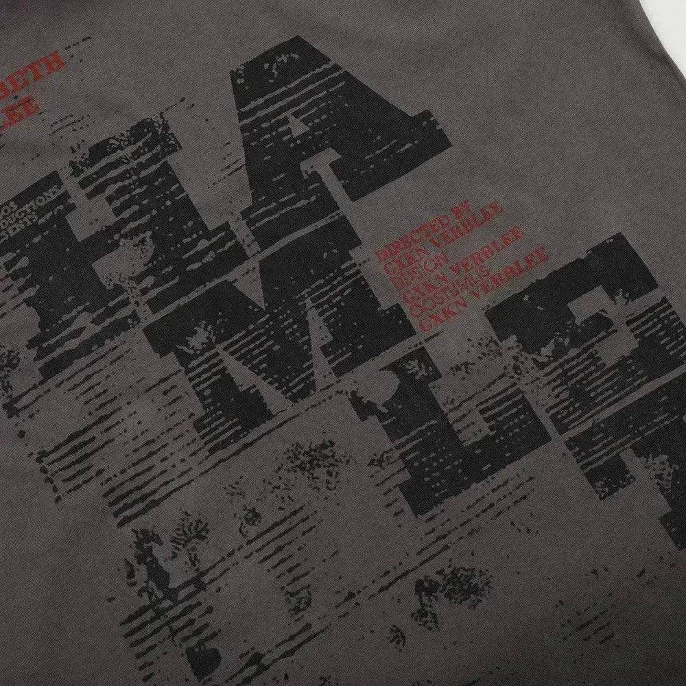 Spray Painting Do Dirty Old Letter Print Short-sleeve