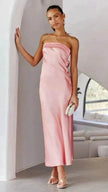 Spring And Summer New European And American Elegant Socialite Sleeveless Backless Tube Top Dress Women