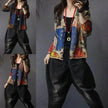 Spring Printed Knitted Cardigan Women Retro National Style Top