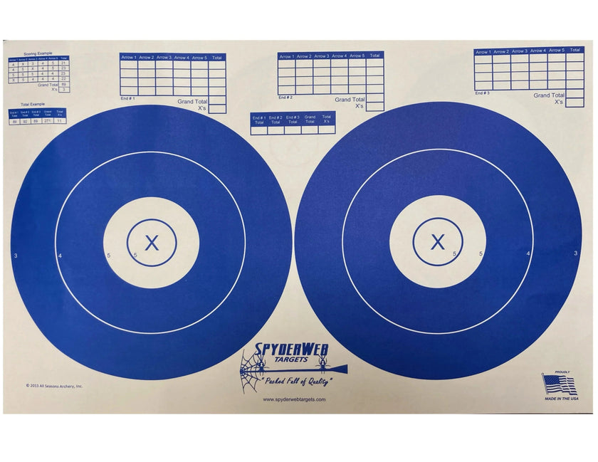 SpyderWeb Archery Paper Reversible Spot Target