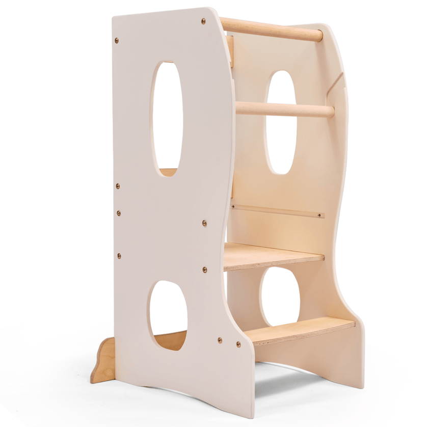Tour Montessori Stable : Chaise évolutive en bois - Ivoire
