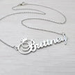 Stainless steel name letter custom crown necklace metal jewelry