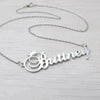 Stainless steel name letter custom crown necklace metal jewelry