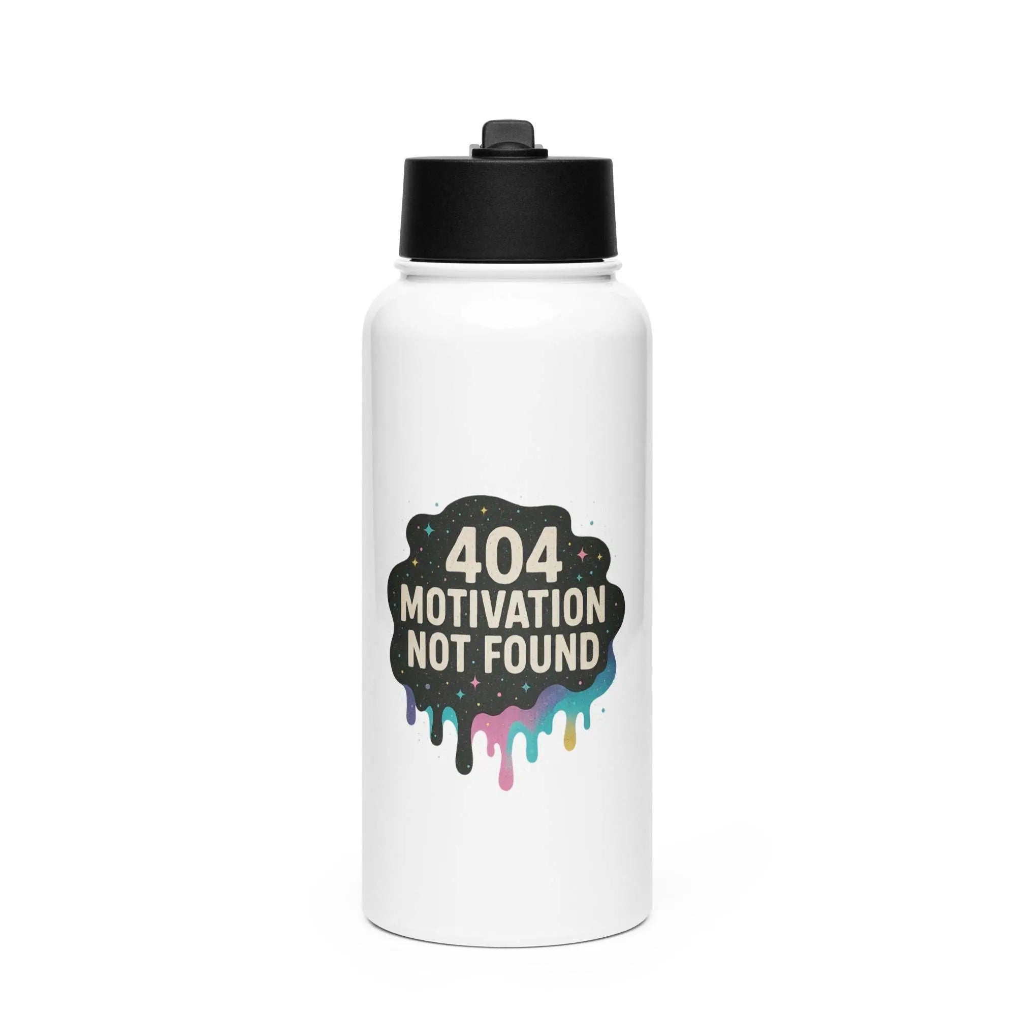 Stainless steel water bottle with a straw lid