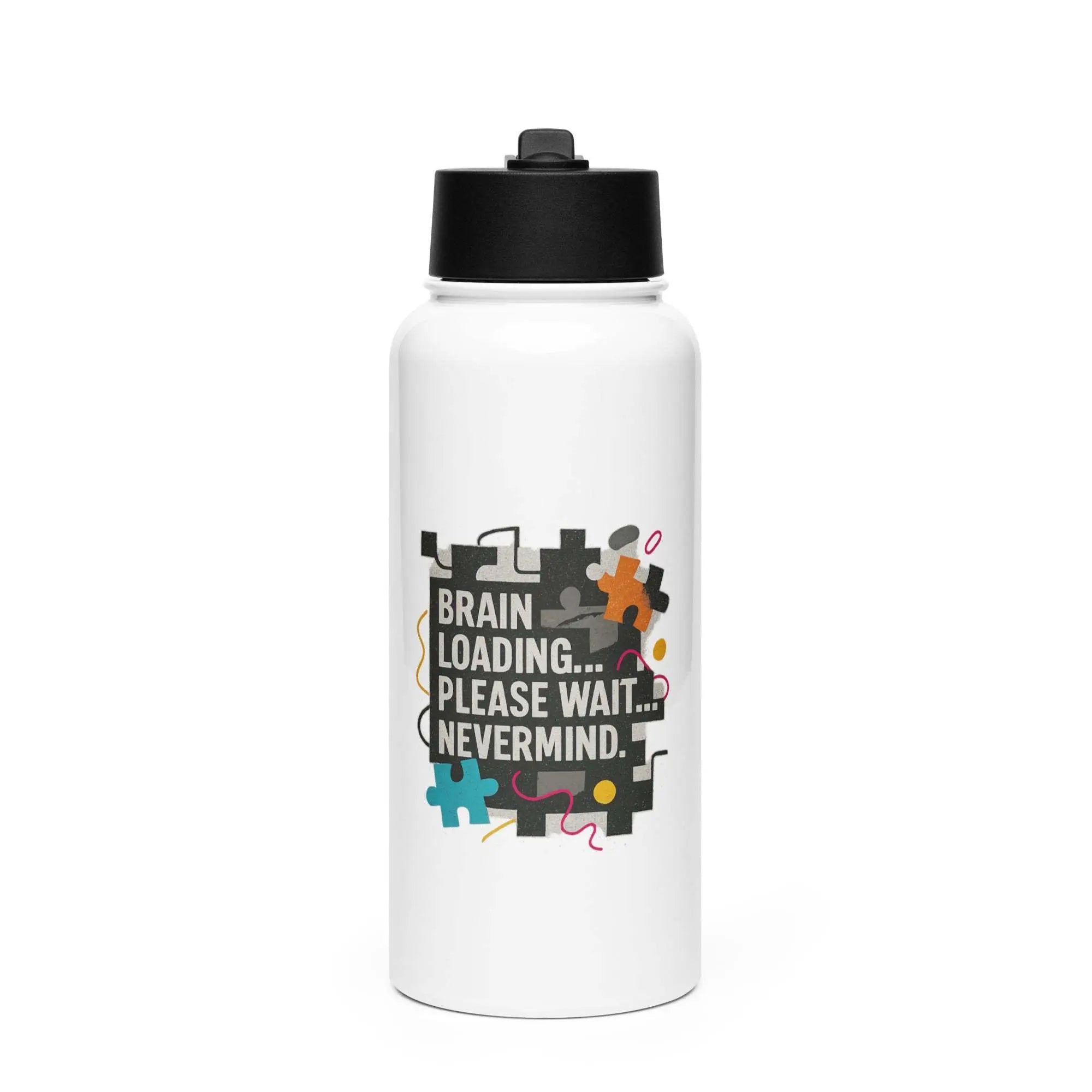 Stainless steel water bottle with a straw lid