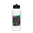 Stainless steel water bottle with a straw lid