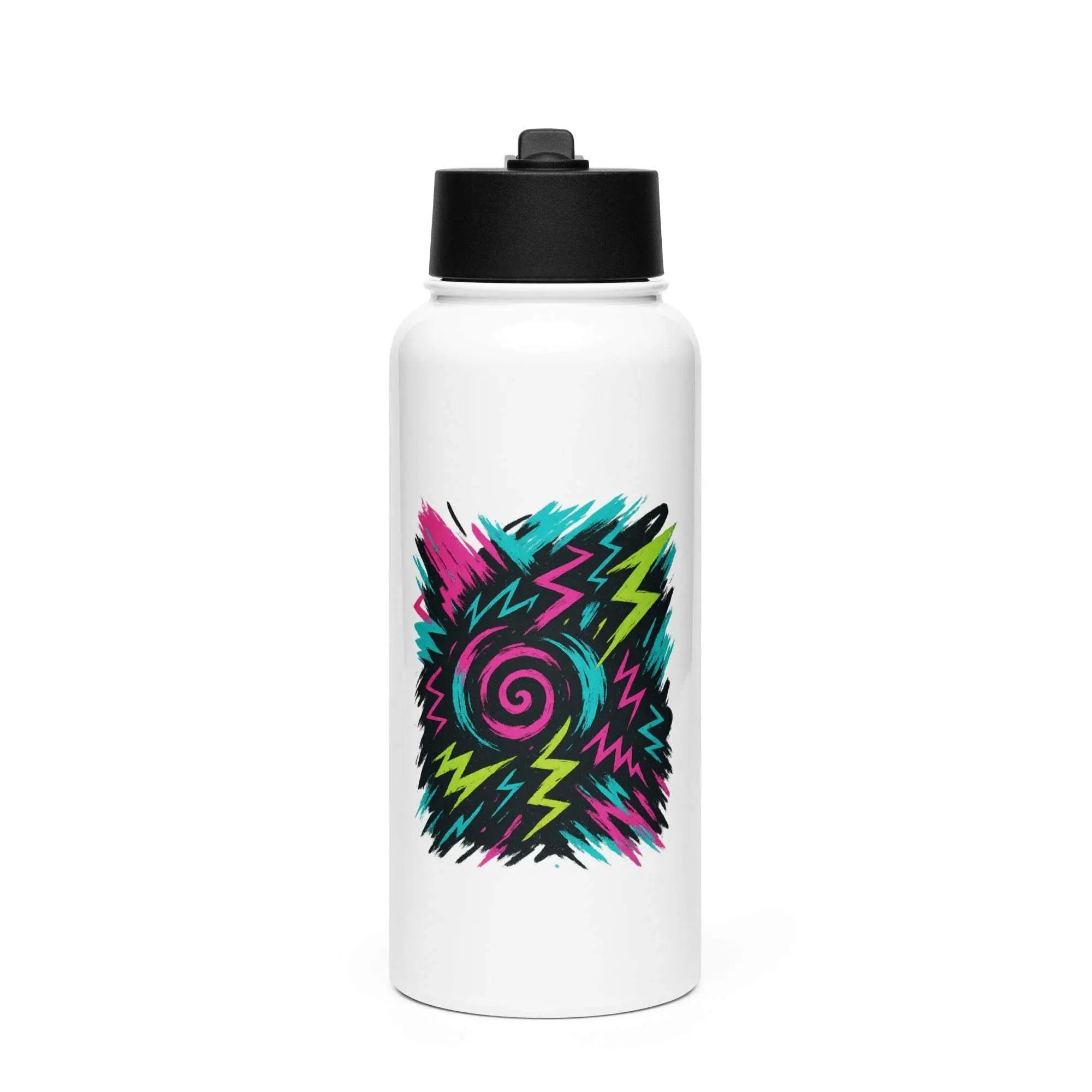 Stainless steel water bottle with a straw lid