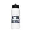 Stainless steel water bottle with a straw lid