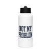 Stainless steel water bottle with a straw lid
