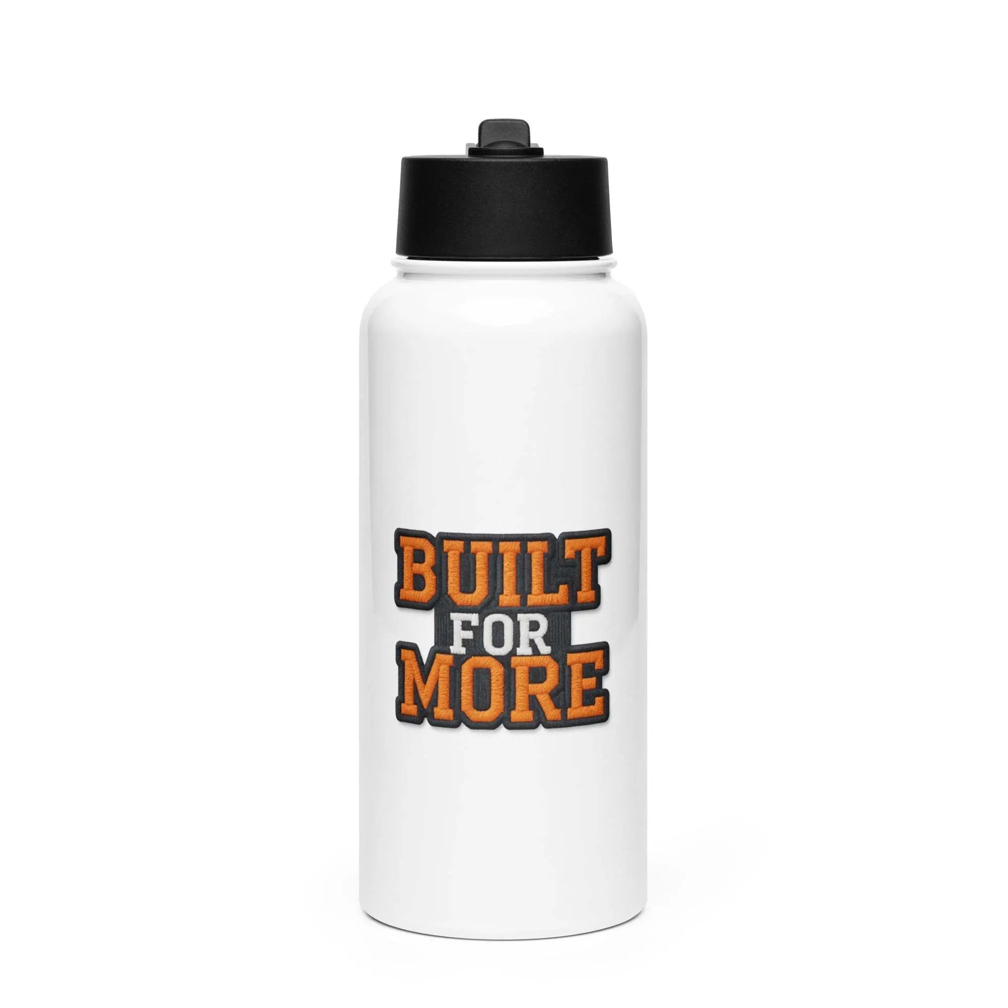 Stainless steel water bottle with a straw lid