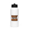 Stainless steel water bottle with a straw lid